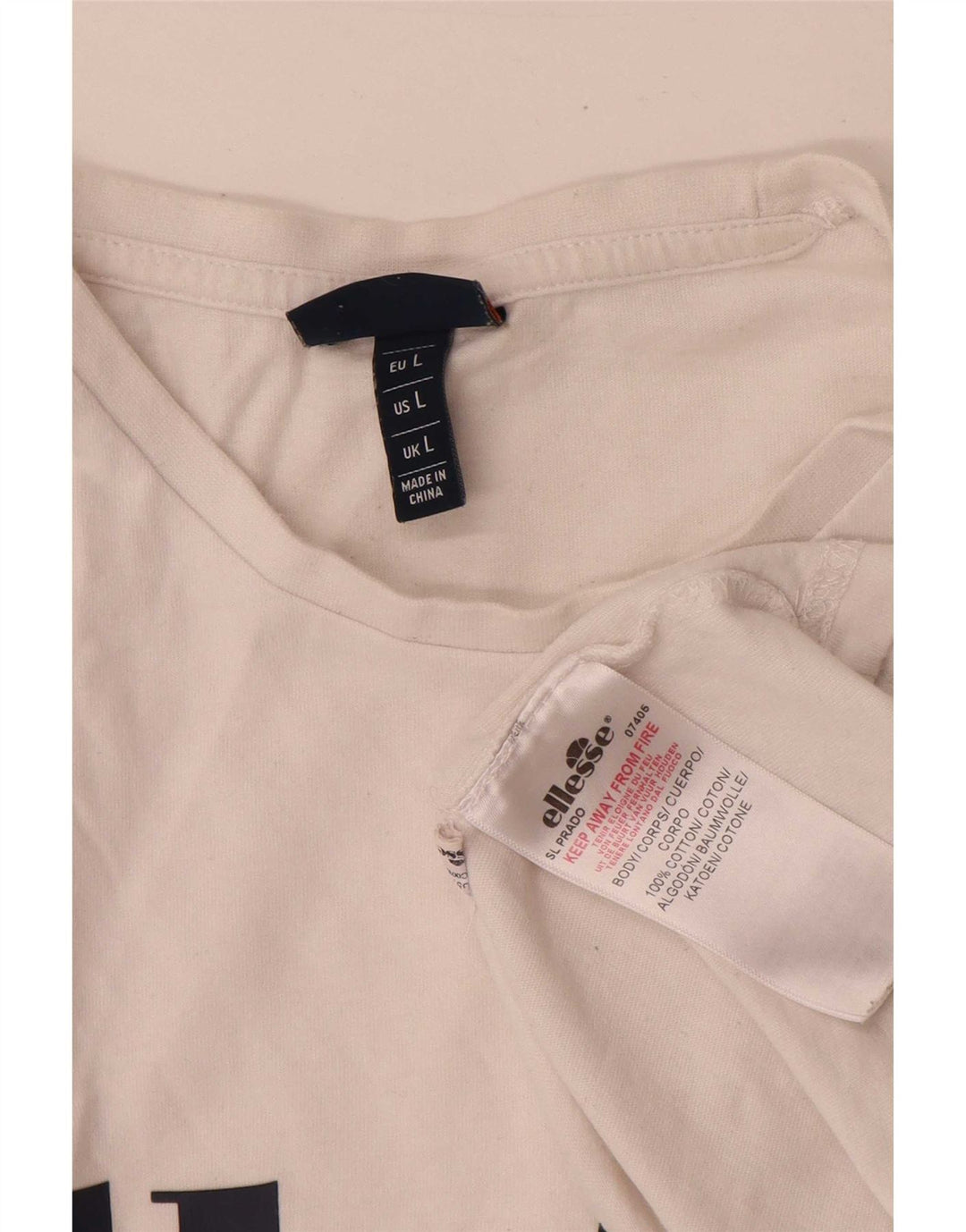 T-shirt grafica da uomo Ellesse Top grande in cotone bianco