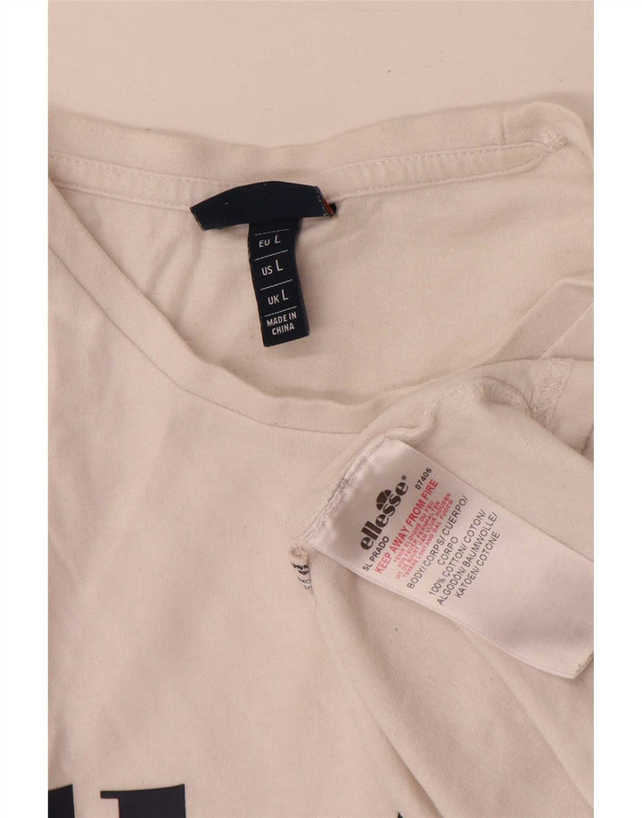 T-shirt grafica da uomo Ellesse Top grande in cotone bianco