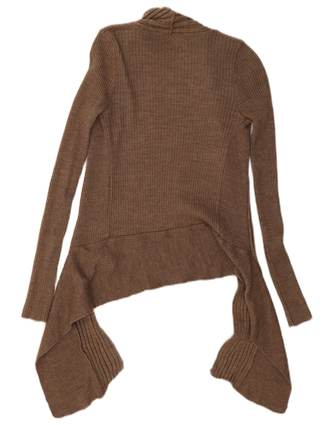 Maglione cardigan aperto asimmetrico da donna Zara UK 12 Beige medio