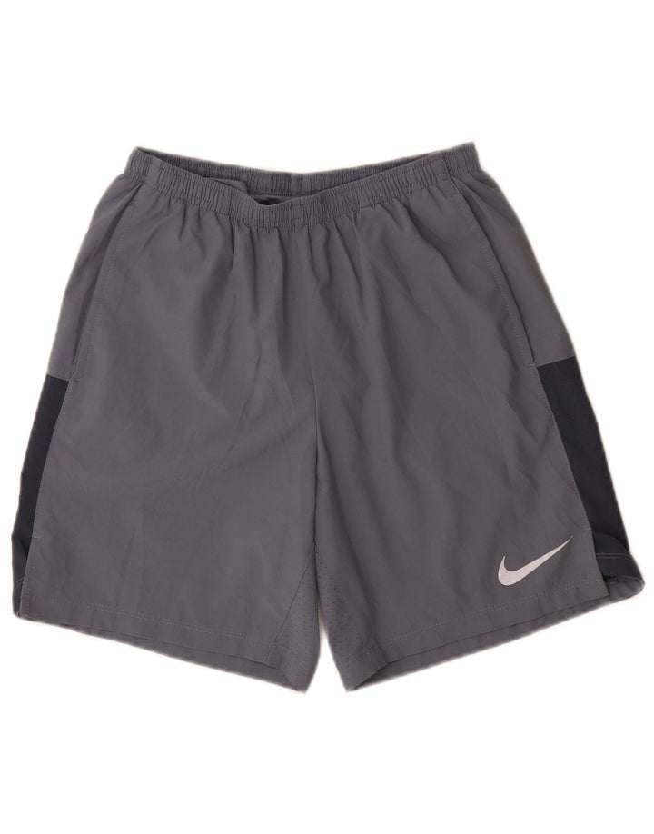 Pantaloncini sportivi Nike Dri Fit da uomo, piccoli, in poliestere color block grigio