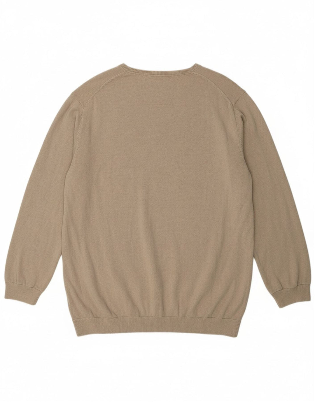 S.OLIVER Mens Crew Neck Jumper Sweater 2XL Beige Cotton