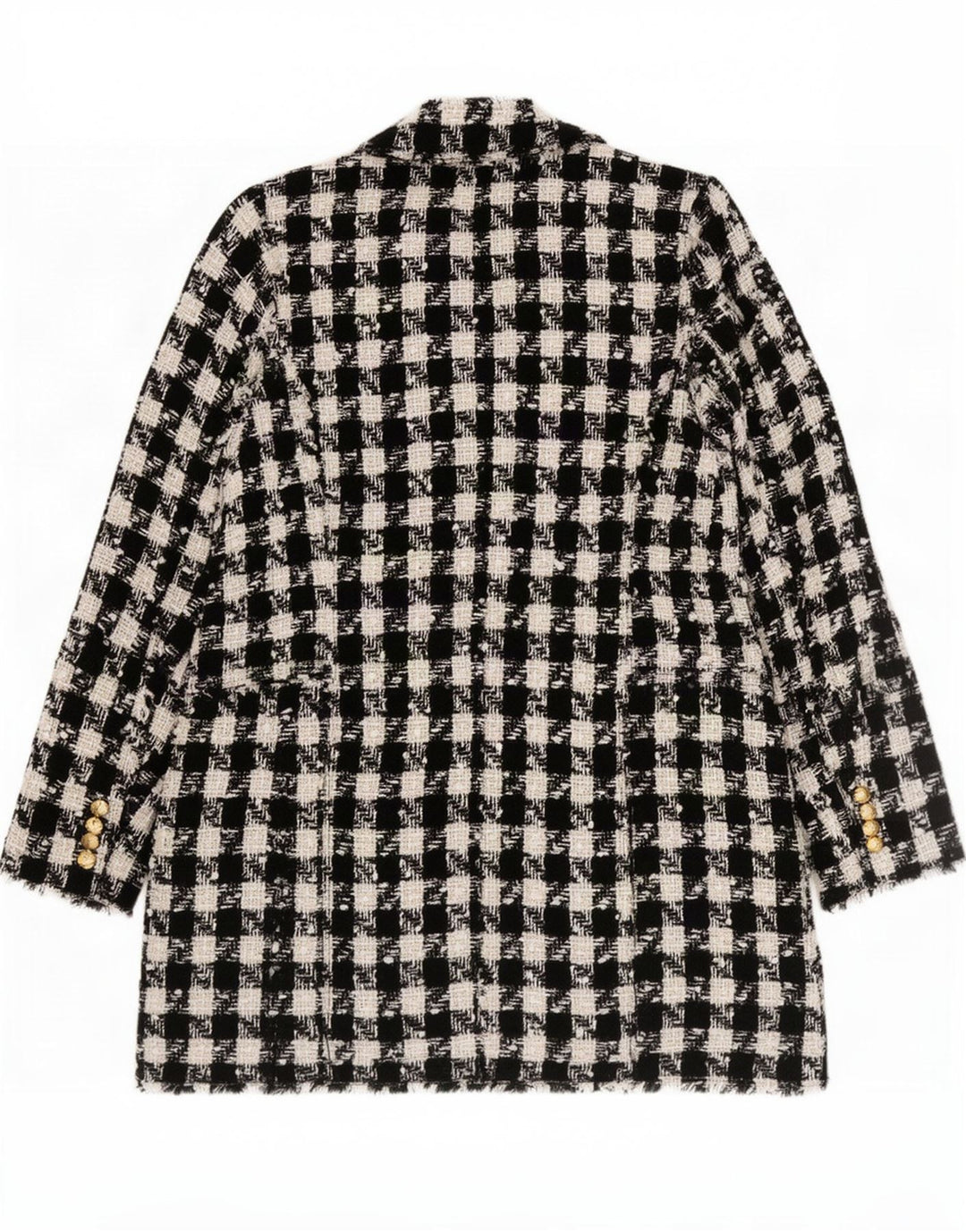 Cappotto doppiopetto da donna Zara UK 18 XL Poliestere nero pied de poule