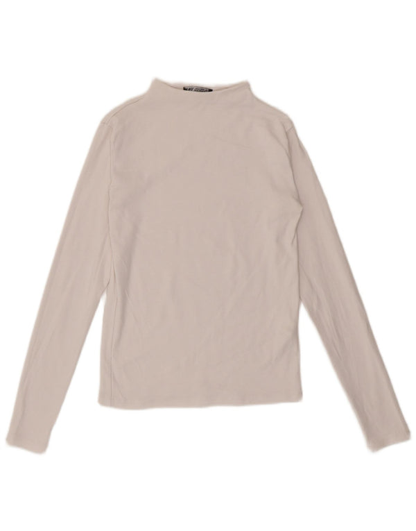 Top Zara da donna a maniche lunghe UK 12 cotone bianco medio
