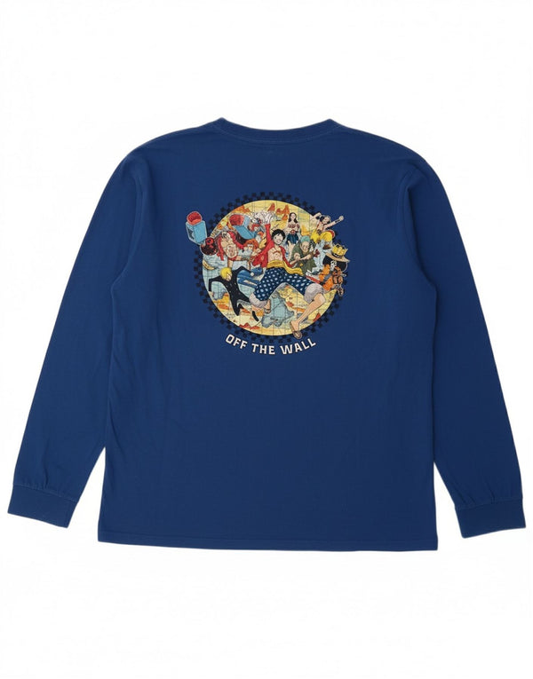 VANS Ragazzi Cappello di Paglia Crew Graphic Top Manica Lunga 14-15 Anni XL Blu