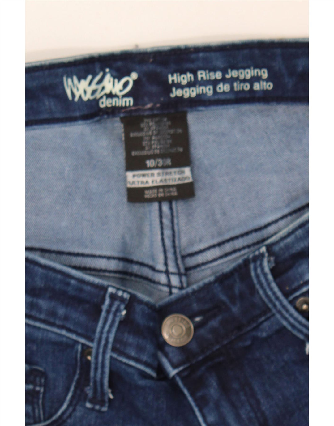 MOSSIMO Womens High Rise Jegging Jeans US 10 Large W30 L30 Navy Blue Vintage Mossimo and Second-Hand Mossimo from Messina Hembry 
