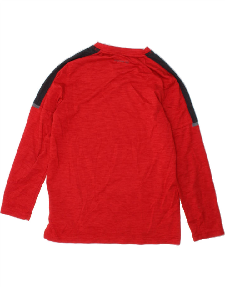 RUSSELL ATHLETIC Boys Top Long Sleeve 7-8 Years Medium Red Colourblock Vintage Russell Athletic and Second-Hand Russell Athletic from Messina Hembry 