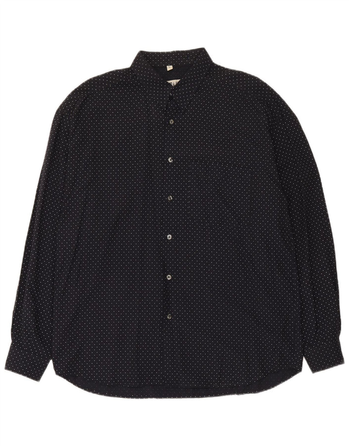 Camicia Vintage Uomo Large in Viscosa Maculata Nera