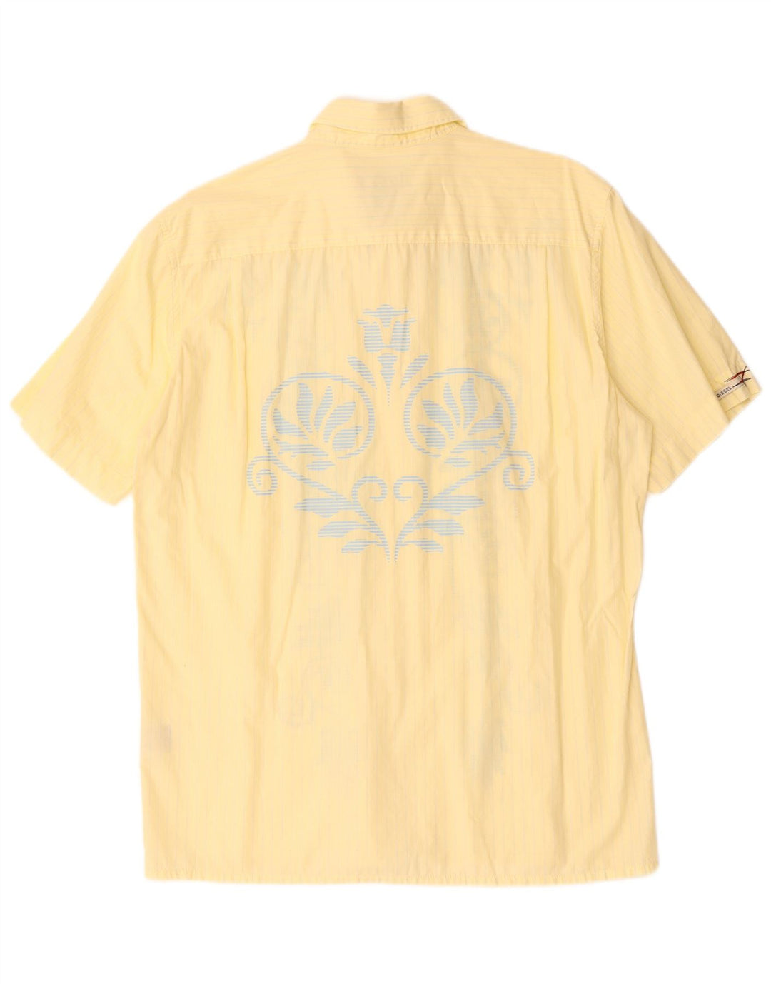 DIESEL Camicia a maniche corte da uomo XL in cotone cachemire giallo