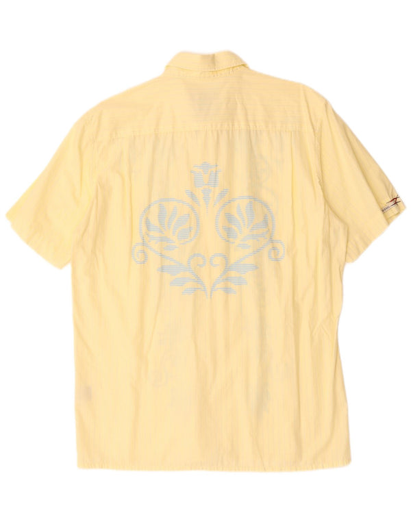 DIESEL Camicia a maniche corte da uomo XL in cotone cachemire giallo