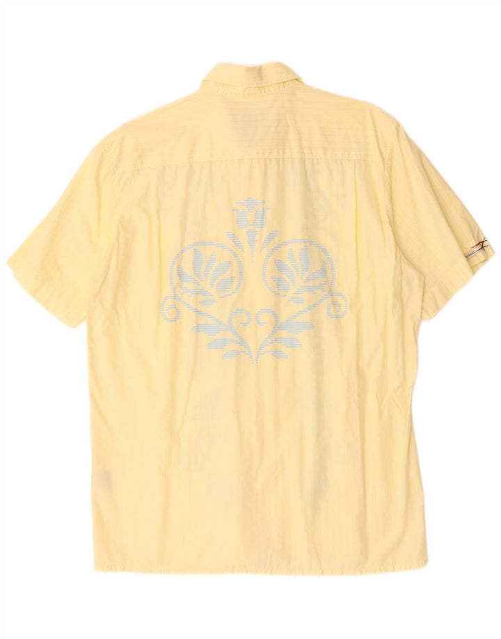 DIESEL Camicia a maniche corte da uomo XL in cotone cachemire giallo