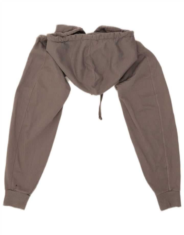 Top corto con maniche con cappuccio da donna Zara UK 12 Grigio medio
