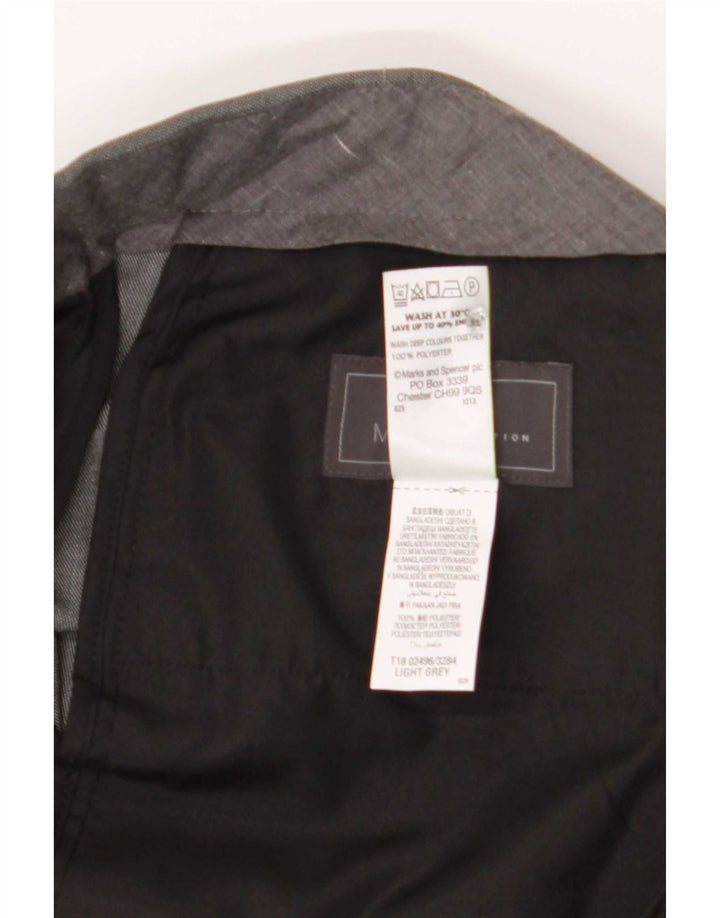 Pantaloni da abito vestibilità regolare Marks & Spencer da uomo W36 L29 poliestere grigio