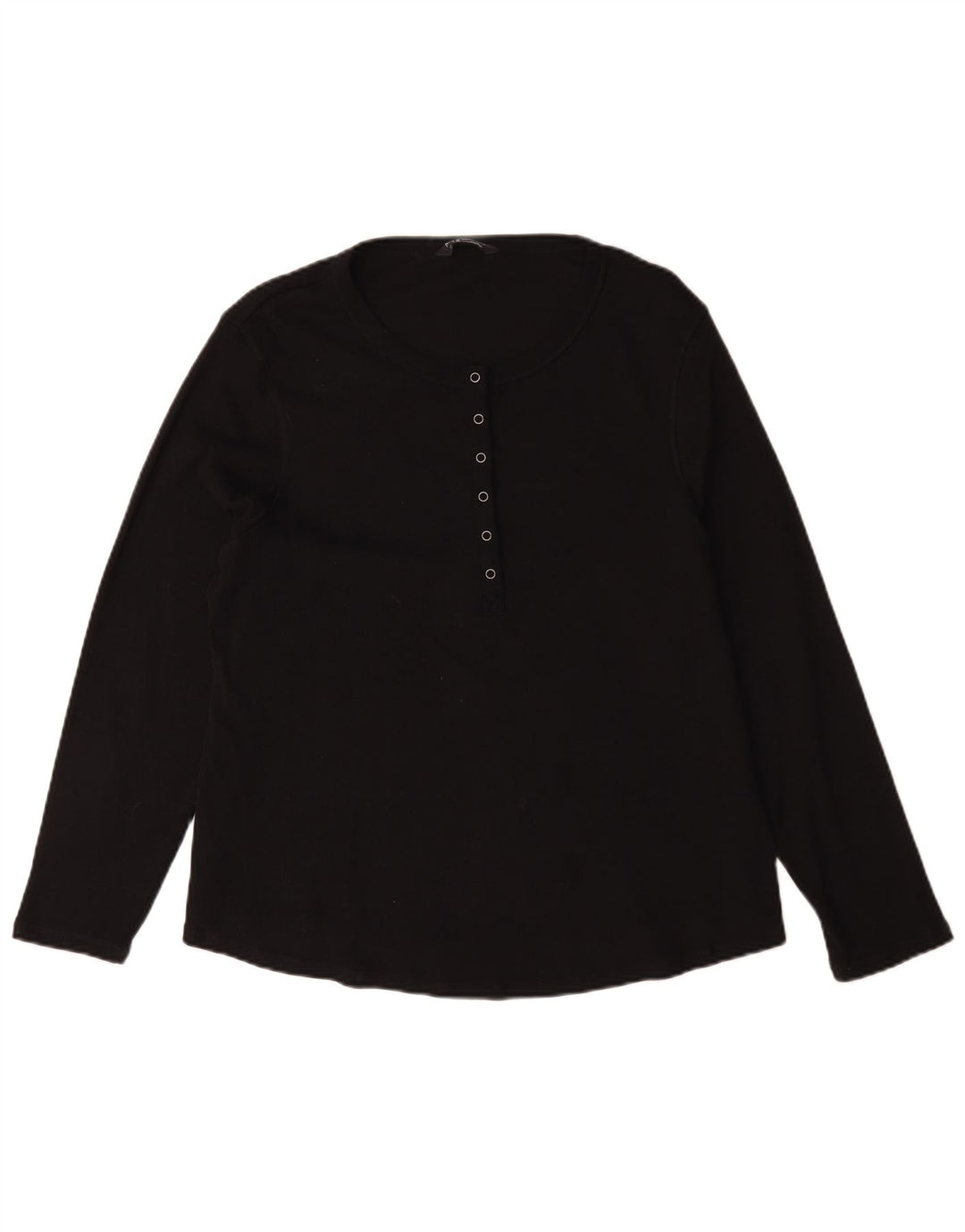 Top manica lunga da donna Marks & Spencer UK 22 3XL cotone nero