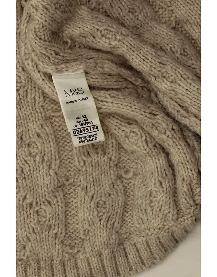 Maglione cardigan aperto oversize da donna Marks & Spencer UK 12 Beige medio