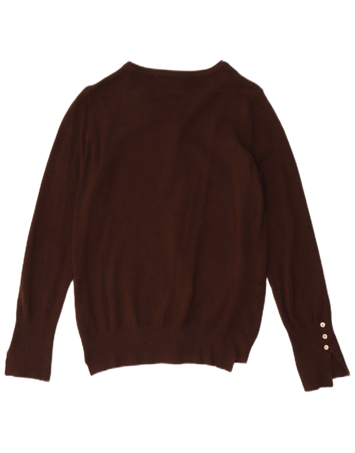 Maglione cardigan da donna Zara UK 12 Viscosa marrone medio