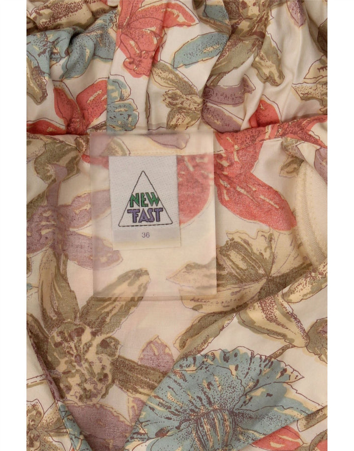 Nuovo abito a trapezio da donna veloce EU 36 Piccola viscosa floreale multicolore