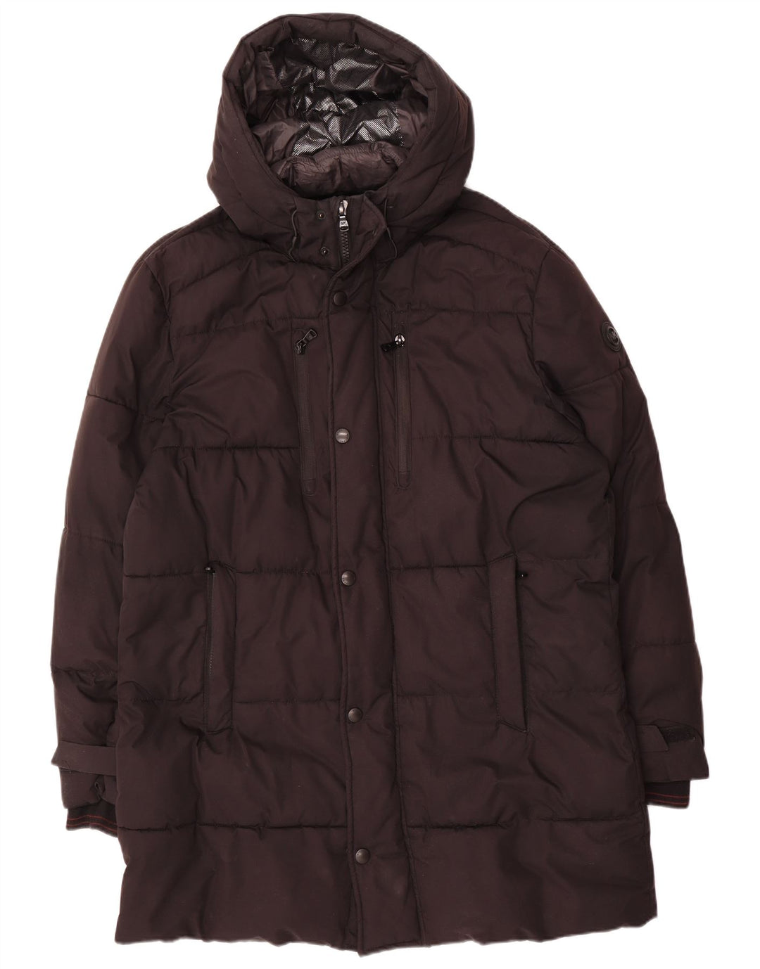 Cappotto imbottito con cappuccio da uomo Michael Kors UK 40 grande poliestere nero