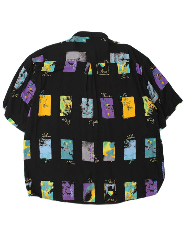 Camicia a maniche corte da uomo Goldress Taglia 43/44 XL Nera geometrica