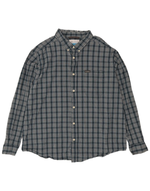 Camicia da uomo Columbia 2XL cotone a quadri verdi