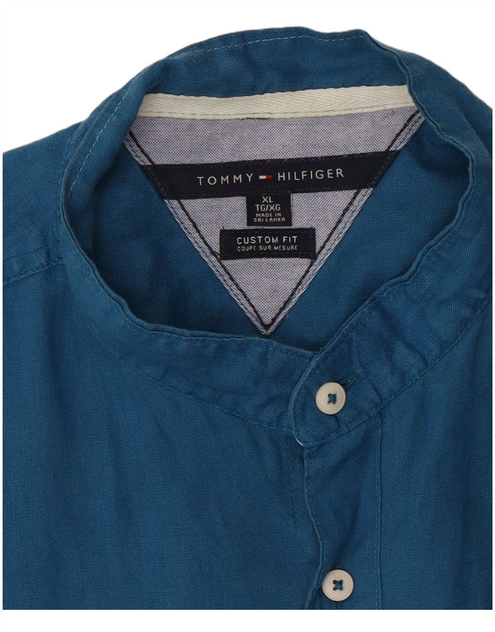 TOMMY HILFIGER Camicia a maniche corte vestibilità personalizzata da uomo XL Blu