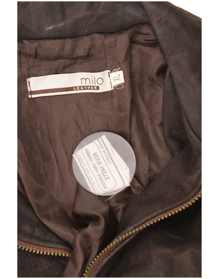 Giacca in pelle vintage da uomo UK 42 XL in pelle marrone
