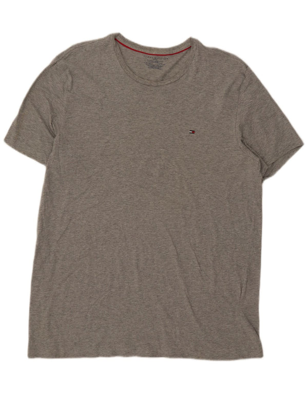 T-shirt da uomo Tommy Hilfiger Top XL in cotone chiazzato grigio