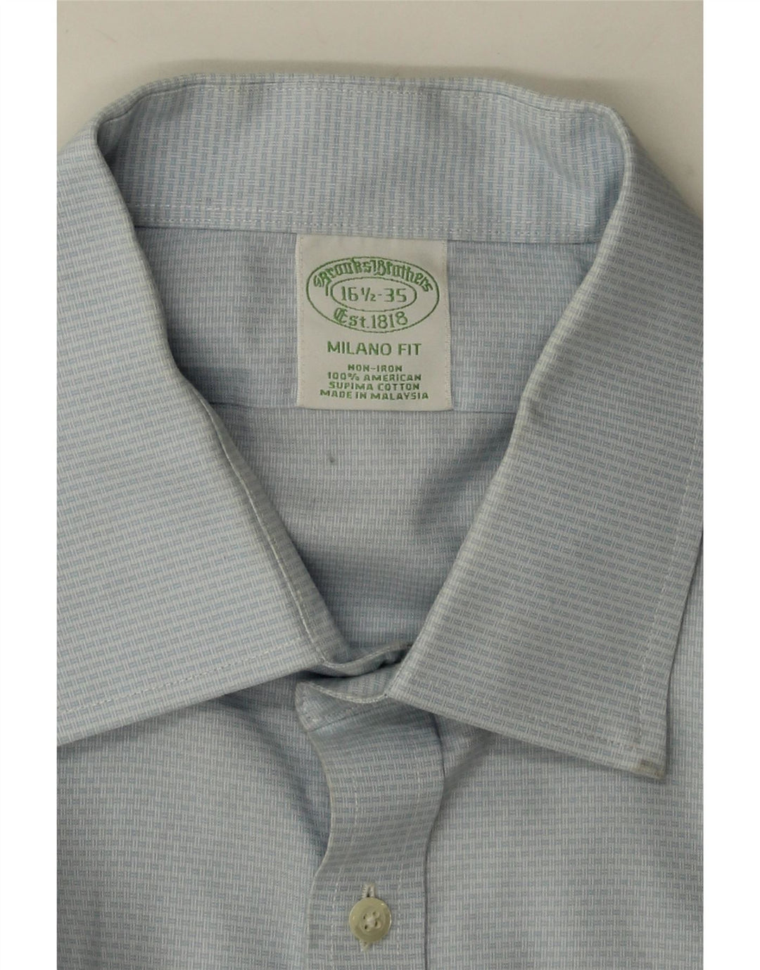 BROOKS BROTHERS Camicia da uomo taglia 16 1/2 grande cotone a righe blu