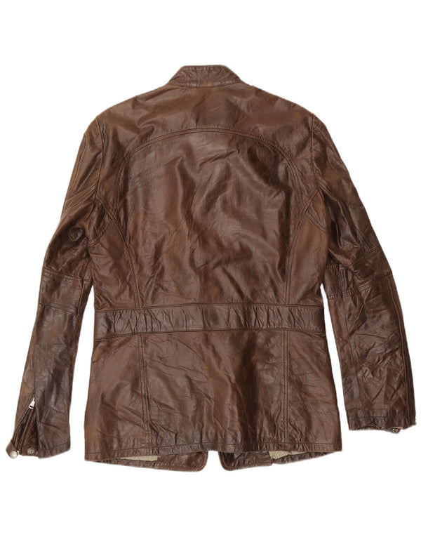 Giacca in pelle vintage da uomo UK 38 in pelle marrone medio