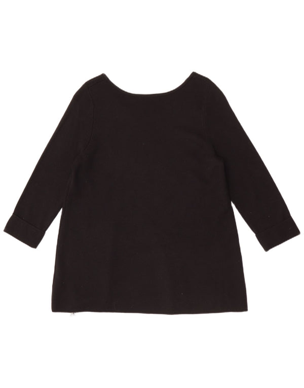 Marks & Spencer Top da donna manica 3/4 UK 16 Large in viscosa nera