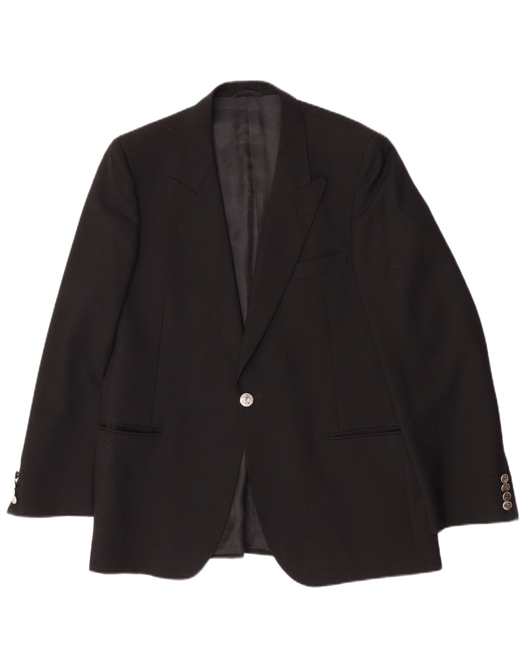 Giacca blazer a 1 bottone da uomo San Remo IT 54 2XL Classica in lana vergine nera