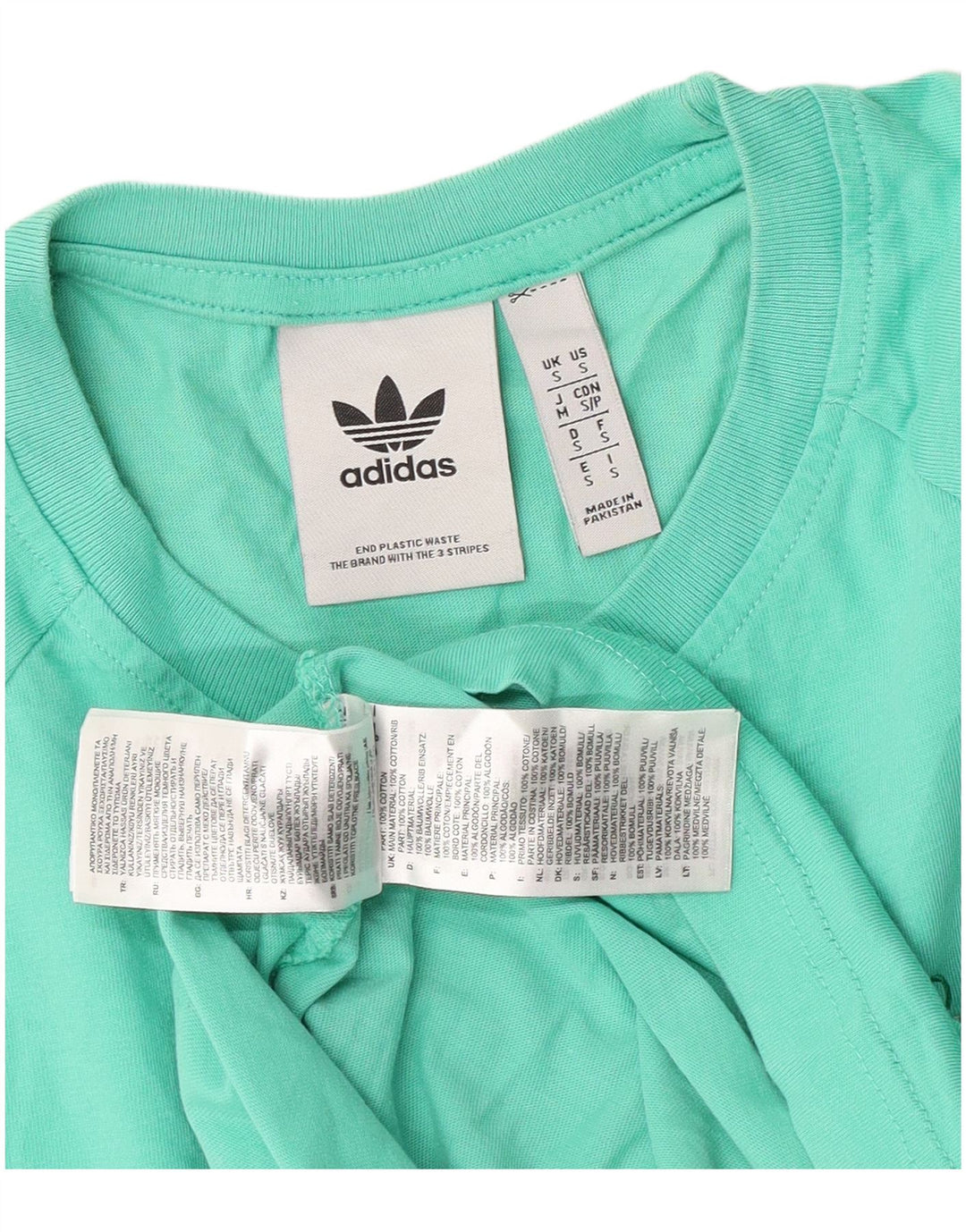 T-shirt grafica da uomo Adidas Top Small in cotone turchese