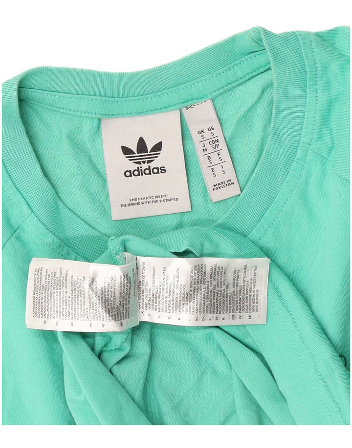 T-shirt grafica da uomo Adidas Top Small in cotone turchese