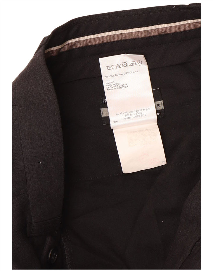 Pantaloni da abito con pegging da uomo Marks & Spencer W32 L29 Lana marrone