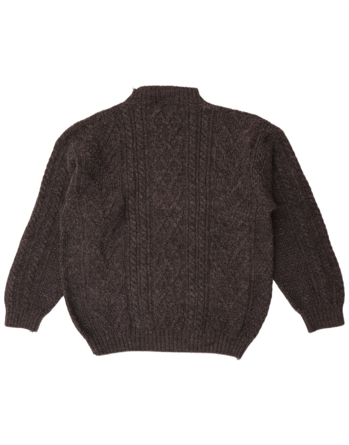 Principles Maglione da uomo con collo alto e maglione grande in lana grigia
