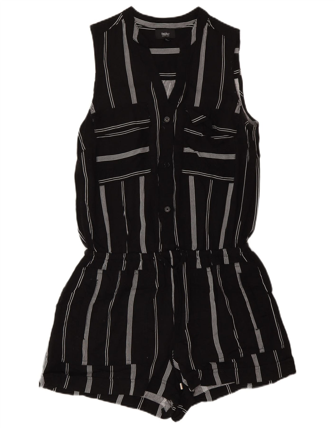 Tutina corta senza maniche da donna Mossimo UK 6 XS Rayon a righe nere