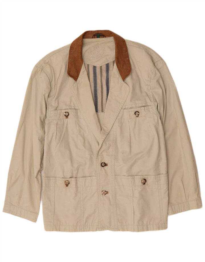 Giacca utilitaria vintage da uomo UK 40 grande cotone beige