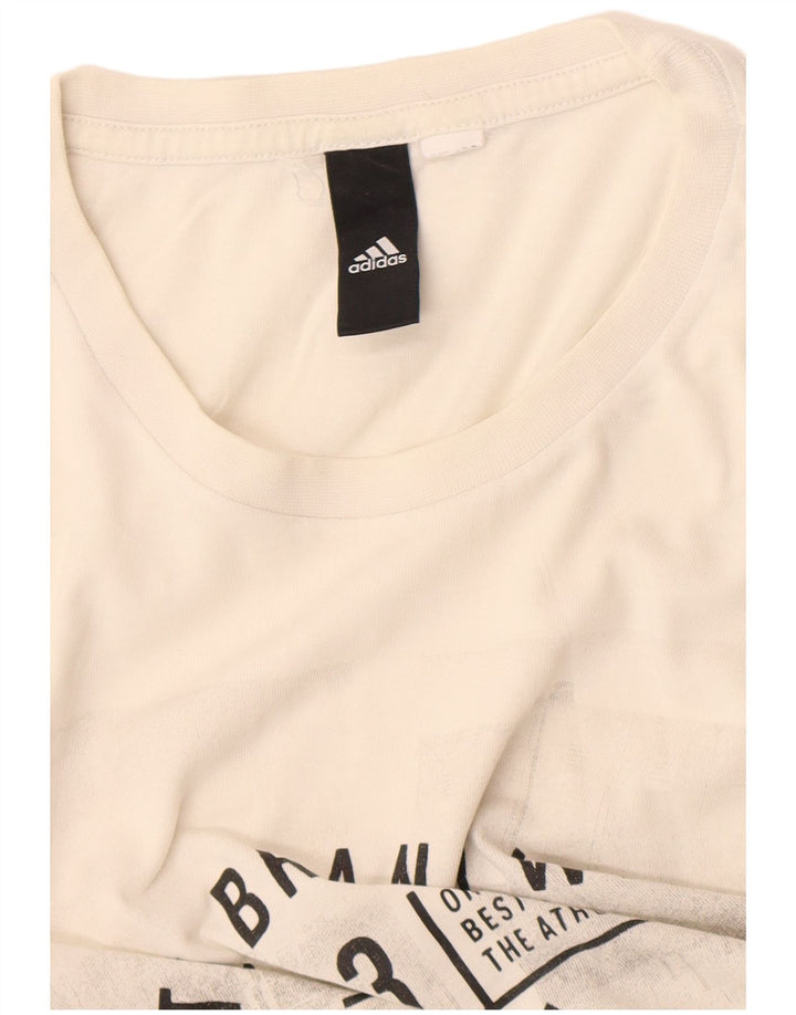 T-shirt grafica Adidas da uomo con tre strisce, colore bianco medio