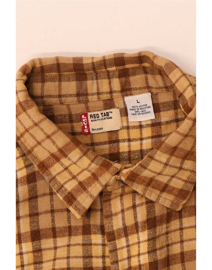 Levi's Camicia da uomo in flanella di cotone scozzese grande marrone
