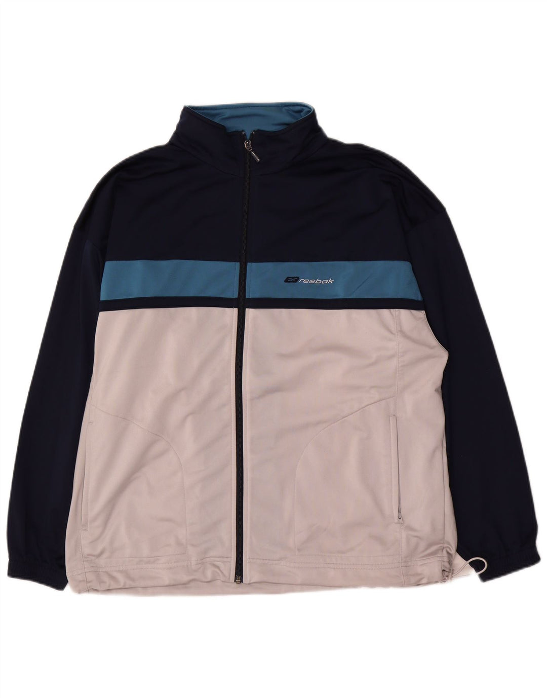 Giacca da ginnastica da uomo Reebok vestibilità ampia, piccola, colore bianco