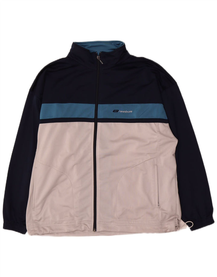 Giacca da ginnastica da uomo Reebok vestibilità ampia, piccola, colore bianco