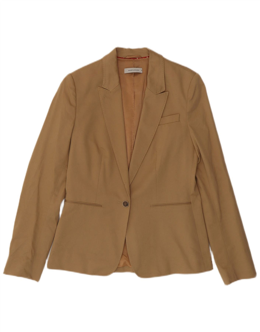Giacca blazer a 1 bottone da donna Rene Lezard EU 38 cotone beige medio