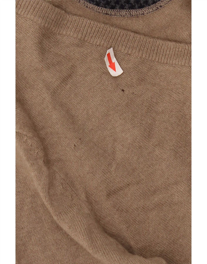 Boggi Maglione da uomo con scollo a V piccolo in lana beige