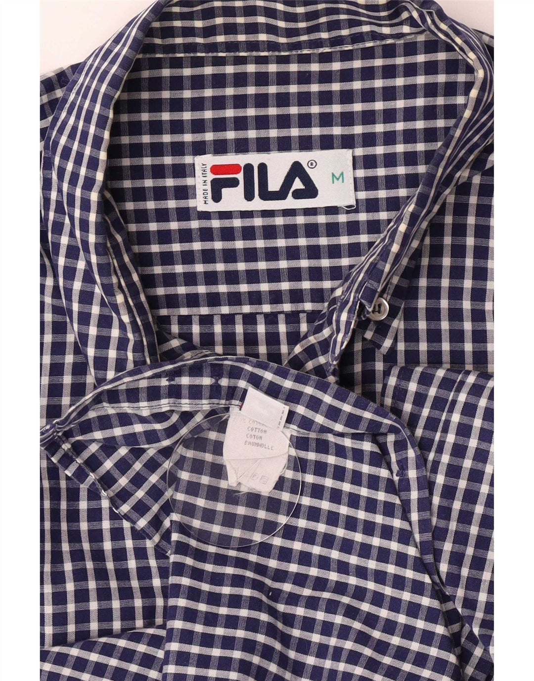 Camicia Fila da uomo vestibilità regolare in cotone a quadretti blu navy medio
