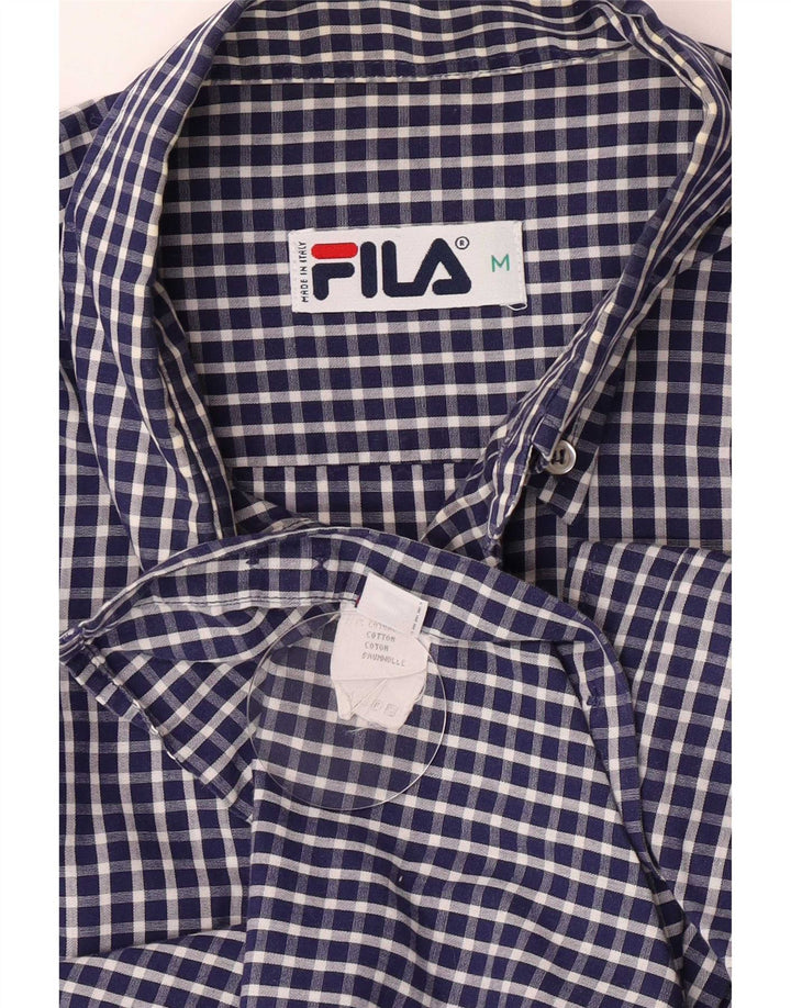 Camicia Fila da uomo vestibilità regolare in cotone a quadretti blu navy medio