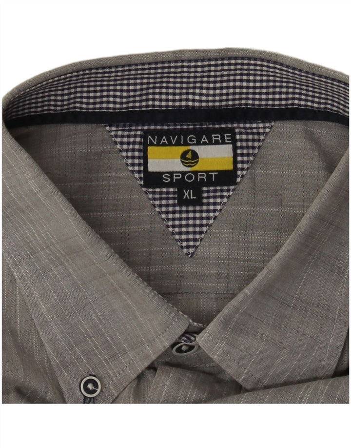 Camicia a maniche corte da uomo NAVIGARE XL grigia
