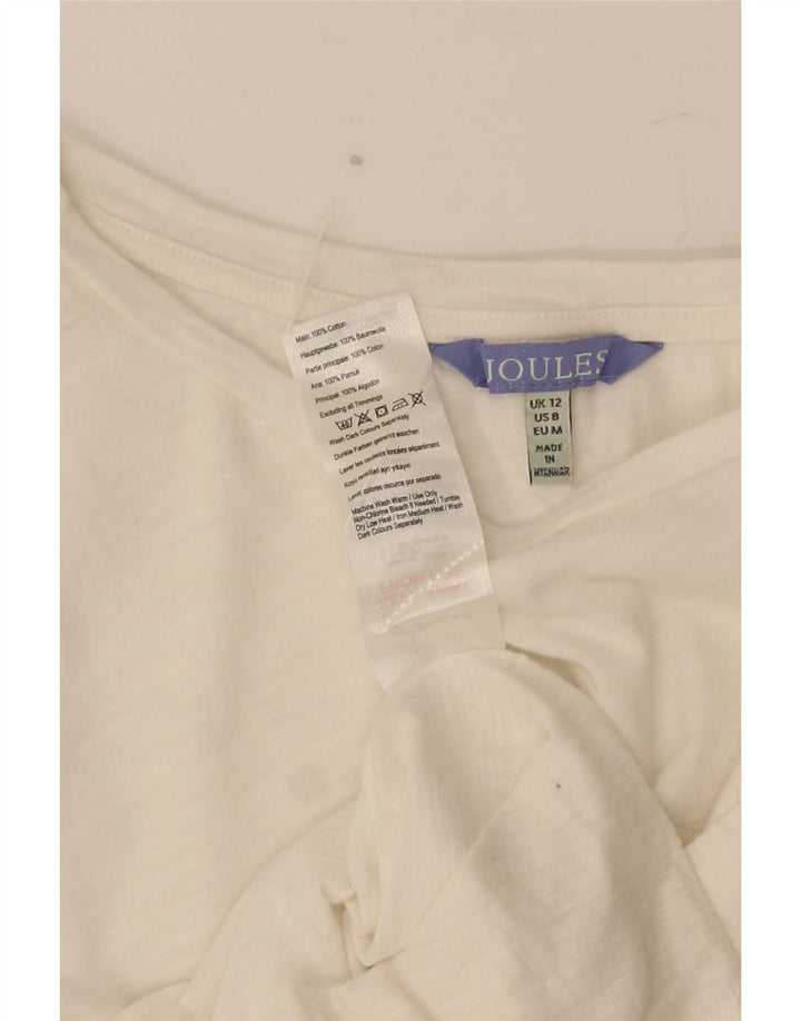 T-shirt da donna Joules Top UK 12 cotone bianco medio