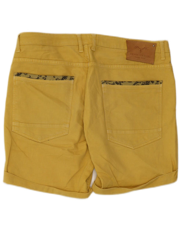 Pantaloncini di jeans da uomo Zara EU 44 Large W34 cotone giallo