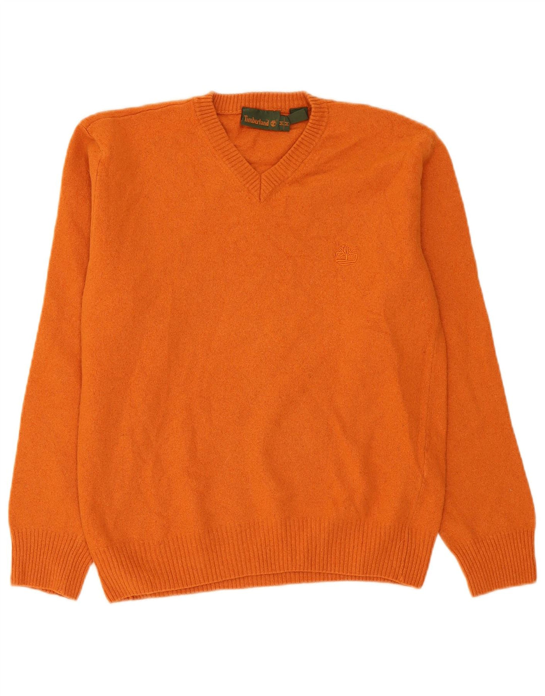 Maglione da uomo con scollo a V Timberland in lana arancione medio