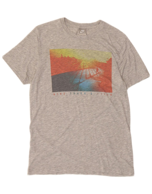 T-shirt grafica da uomo Nike Top in poliestere chiazzato grigio medio