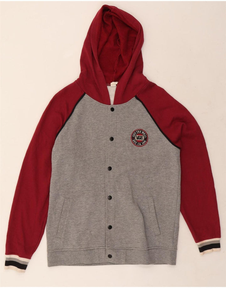 Giacca da ginnastica da uomo con cappuccio Vans Small in cotone color block rosso